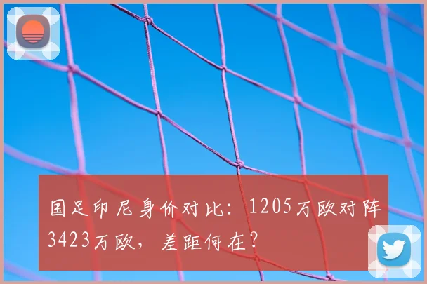 国足印尼身价对比:1205万欧对阵3423万欧,差距何在?