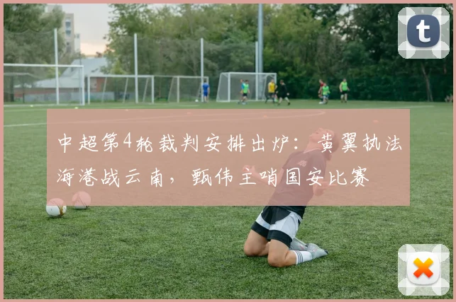 中超第4轮裁判安排出炉：黄翼执法海港战云南，甄伟主哨国安比赛
